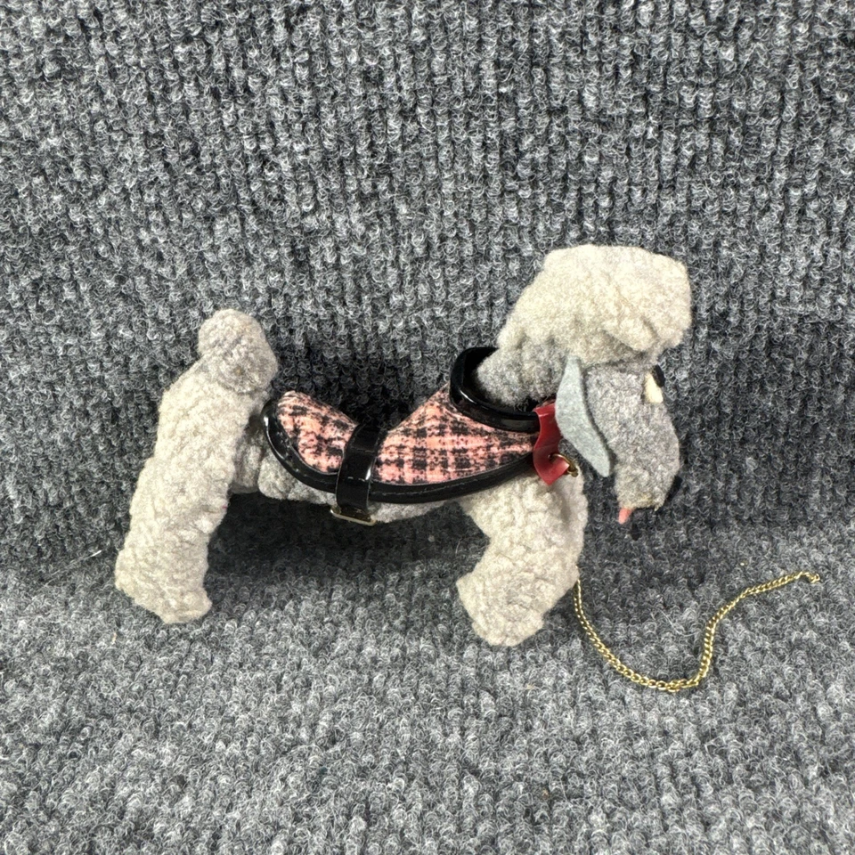 De colección 1964 Barbie Dog ’N Duds Mattel #1613 Gris Caniche Correa Arnés a Cuadros Japón Foto 3 de 4