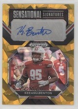 2023 Prizm Draft Picks Sensational Signatures Gold Ice Keeanu Benton Auto 0nr3