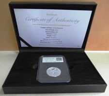 2014  WW! Britannia Silver £20 Coin Date Stamp in presentation box with CoA.