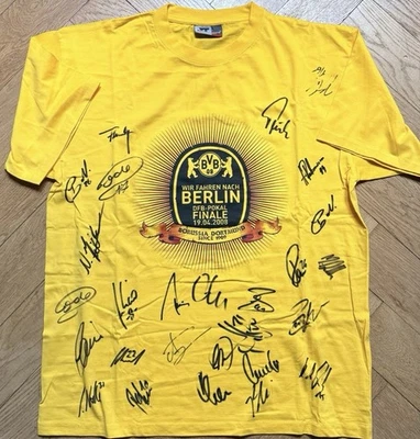 bvb Borussia Dortmund Shirt“wir Fahren Nach Berlin!! Pokalfinale 2008, Signiert - Bild 1 von 3