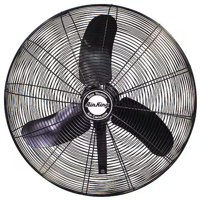Air King 9070 Standard Duty Industrial Fan, Wall Mount, 30 In Blade Dia, 120V,