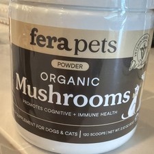 Fera Pets Organic Mushroom Supplement for Dogs/Cats Immune Support  Cognitive