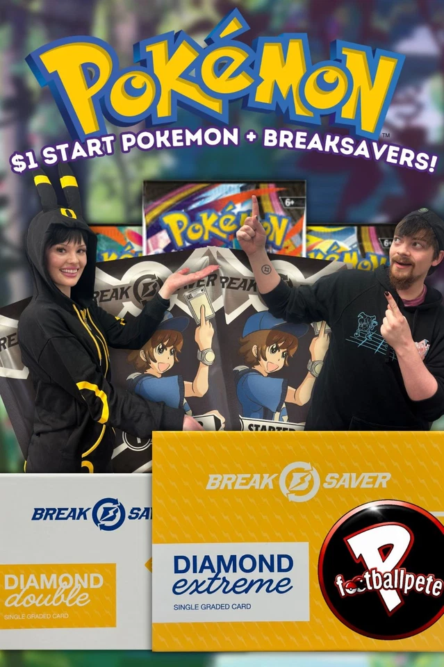 💥$1 START POKEMON + BREAKSAVERS!💥W/PFOOTBALL