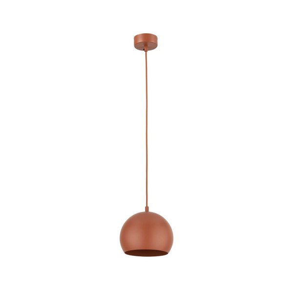Pendelleuchte HäNgeleuchte Metall Rot Kugel Schirm Ø 17 Cm Rund E27 Retro-image