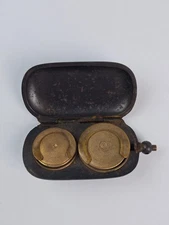 Antique Victorian Era Double Sovereign Coin Holder Case Push-Button Open
