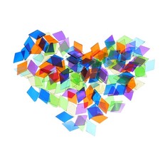 580 Pcs Rhombus Glass Pieces for Crafts Abolos Tile DIY Supplies
