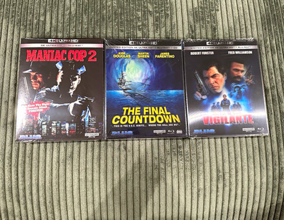 Blue Underground VIGILANTE, MANIAC COP 2, THE FINAL COUNTDOWN 4K Ultra HD OOP