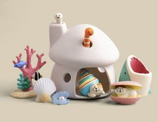 Cute Aquarium Shrimp Hideout Ceramic Cave Ornament Fish Tank Decor