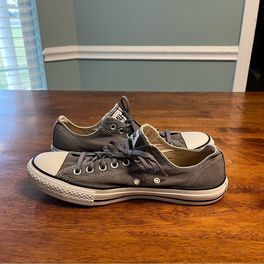 Converse gray Charcoal Canvas low top Sneakers mens 9 women’s 11 thumbnail 3
