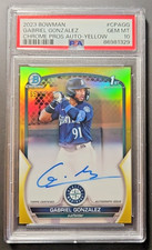 2023 Bowman Chrome GABRIEL GONZALEZ - 1st AUTO Yellow Refractor - PSA 10 - #/75