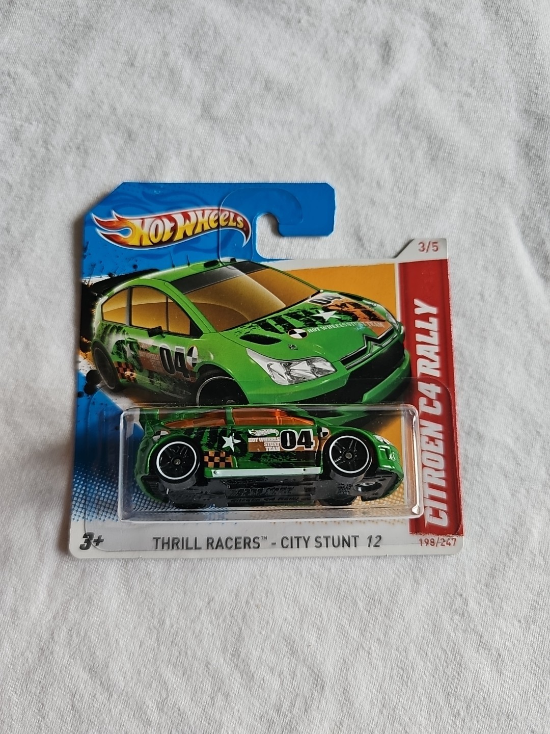 2012 Hot Wheels Short CITROEN C4 RALLY Green 198/247 GREAT CARD Thrill Racers