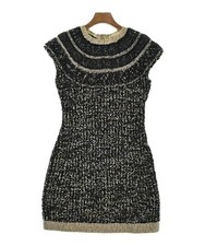 Chanel Dress Wool Blend Black White Beige Size 34 Chest 17.7 in Length 29.5 in