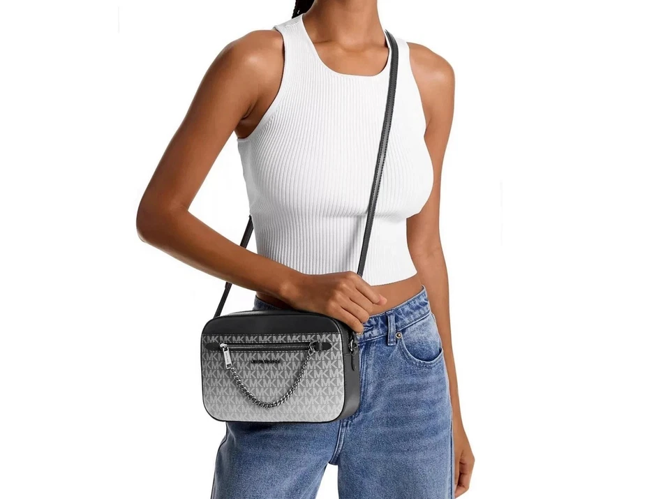 Michael Kors Shoulder Bag Jet Set Large Chain Crossbody Black Noir New + bag❤️💕 - Image 3 of 4