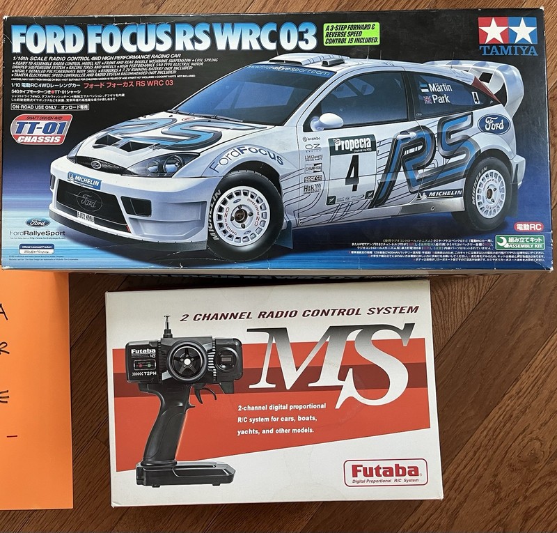 Tamiya 1/10 Scale RC Ford Focus RS WRC 03 TT-01 Chassis - New with Futaba Remote