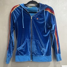Aviator Nation Velvet Velour Vintage Blue Rainbow Stripes SET Small