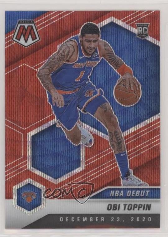 2020-21 Panini Mosaic NBA Debut Mosaic Red Wave Prizm Obi Toppin #273 2l4