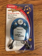 Vintage Suprema Radio Action FM Auto Scan Radio W/Earphones Orange Penlight New