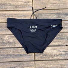 LA 2028 custom Embroidery USA Flag speedo men black Swim Brief swimwear 32 36