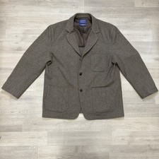 Pendleton Topsman 3 Button Wool Herringbone Blazer Mens XL Brown Limited Edition