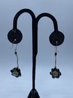14k Gold & Black Crystal Drop Earrings 7.0g — photo 4