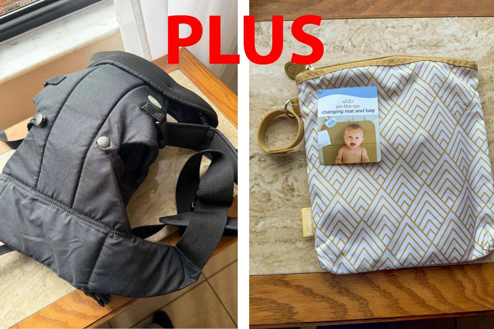 Dreambaby Baby Carrier + Ubbi Changing Mat Portable Diaper Pad Set Infant Toddle