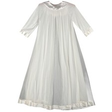 Vintage Gossard Artemis Peignoir Size M White Nylon Lace Robe Bridal Lingerie