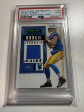 2020 Panini Contenders Rookie Ticket Swatches Justin Herbert PSA 9 Rookie Patch