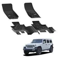Lasfit Tpe 2 Row Floor Liners For Jeep Wrangler 2014-2018 Floor Mats Waterproof