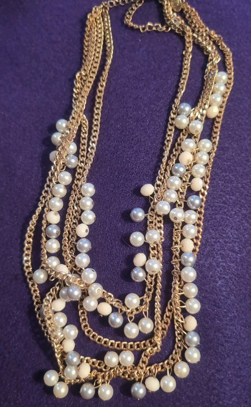 Vintage C Brand Multi Chain Bead Necklace