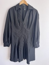 Shein Black Shirt Dress Fit & Flare Size 0XL Long Sleeves Shaped Bust Area