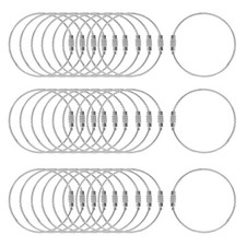 30 Pack Stainless Steel Wire Keychains Cable Key Ring for Hanging Tags or Lug...