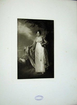 Alter antiker Druck 1901 Portrait Mrs Stewart Physgill Robert Johnston Lady 20th
