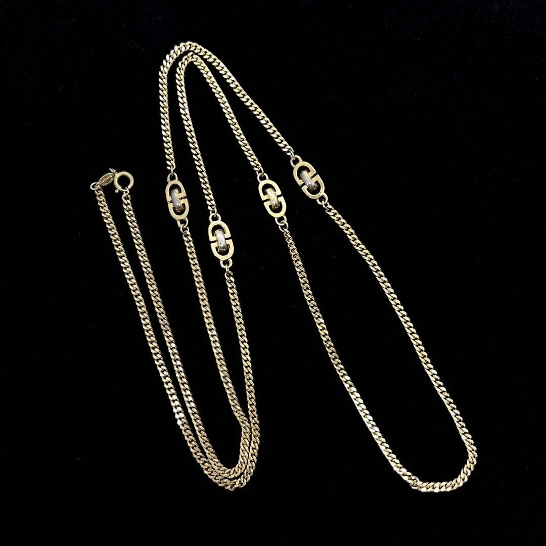 Collana Christian Dior catena lunga oro vintage