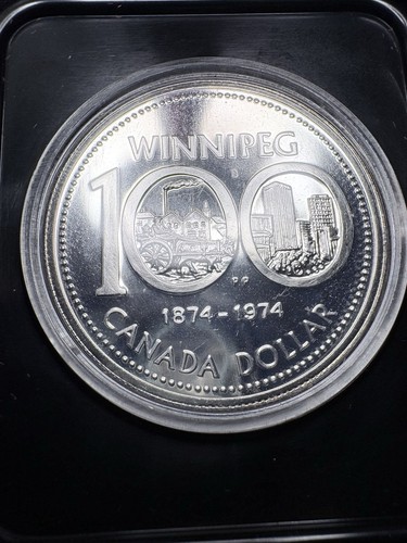 1974 Canadian Silver Dollar-Winnipeg 100th Anniversary .375 oz Pure Silver Coin