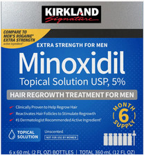 Kirkland lotion Minoxidil 5 Men Hair Regrowth Solution 6 Month , FEDEX DELIVER
