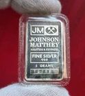 Vintage Johnson Matthey - 5 Gram .999 Fine Silver Fractional Bar Ingot - Sealed