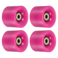 4 StüCk 60Mm Longboard Rollen Mit Lager ABEC-1 Skateboard Rad 80A Rose Rot
