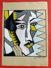 Roy Lichtenstein (Handmade) Drawing On Old Paper signed and stamped