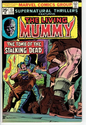 Supernatural Thriller #13 1975 Marvel Comic Die lebende Mumie Sehr guter Erhaltungszustand 8,0