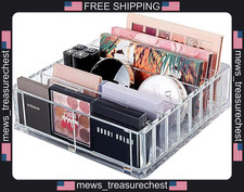 Acrylic Makeup Organizer with 8 Compartments for Vanity or Drawer