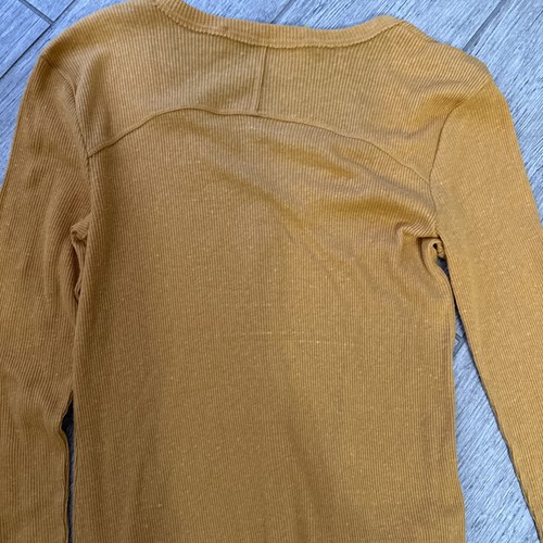 Free People FP Beach Maxi Dress Thick Ribbed V-Neck In Mustard orange Size XS - Picture 8 of 9