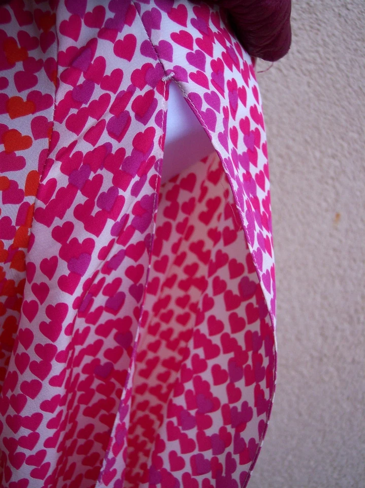 BCBG Max Azria SILK HEARTS Top Blusa Talla S Rosa Rojo Púrpura Camisa Maxazria Foto 4 de 4