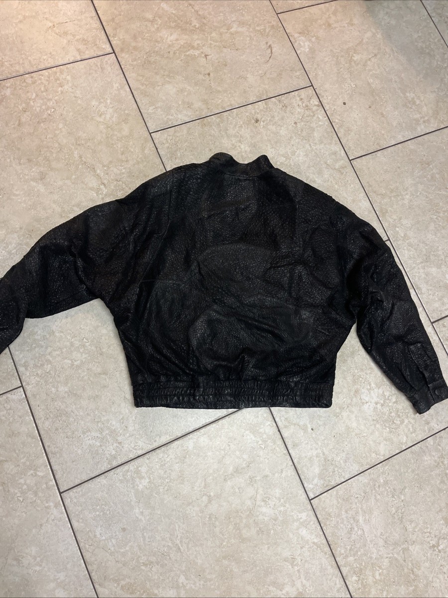vintage patchwork leather bomber jacket 42 1970s 80s punk Women's