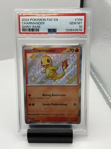 2024 Pokemon Charmander Shiny Rare Paldean Fates 109/091 PSA 10 GEM MINT