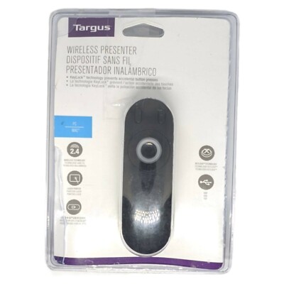 Targus Laser Presentation Remote with KeyLock, 2.4GHz Wireless, USB,