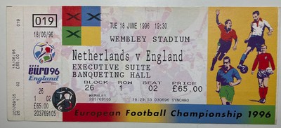 SELTENES UEFA EURO 96 TICKET NIEDERLANDE V ENGLAND EXECUTIVE SUITE 18. JUNI 1996