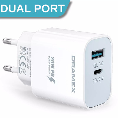 Dual Port 20W Schnell Ladegerät Für iPhone Samsung USB C Ladegerät 2 Port Type C
