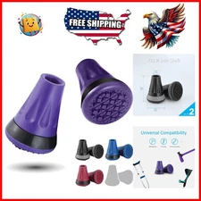 Sturdy Pivot Design Cane Tips - 3/4 Inch Rubber for Enhanced Stability - 2 Pack