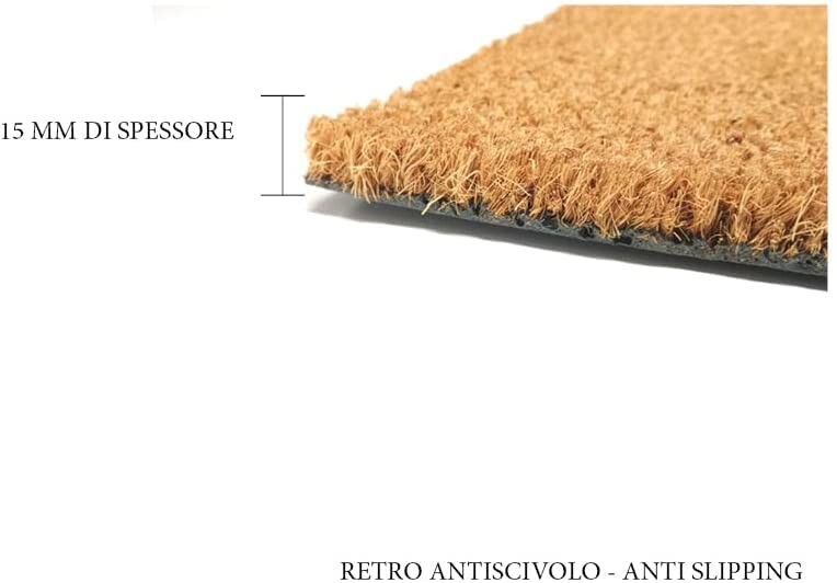 Tappetino Interno Esterno Naturale Zerbino Home Is Where The Heart Is - 40x120 Cm - Fibra Di Cocco - Interno/Esterno Zerbino Con Scritta Home - Foto 2