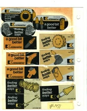15 DIFFERENT NICE KENNAMETAL 5 SETS 1984 TO 1989 COAL MINING STICKERS # 971